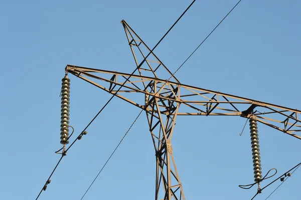 Fragment of electricity pylon — Stock Photo, Image