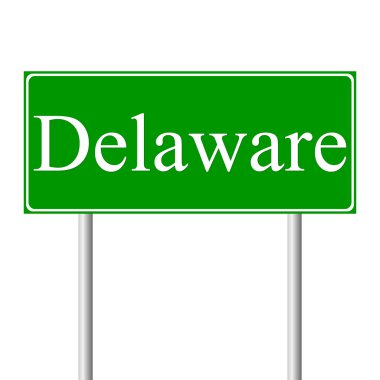 Delaware yeşil yol levhası