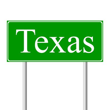 Texas yeşil yol levhası