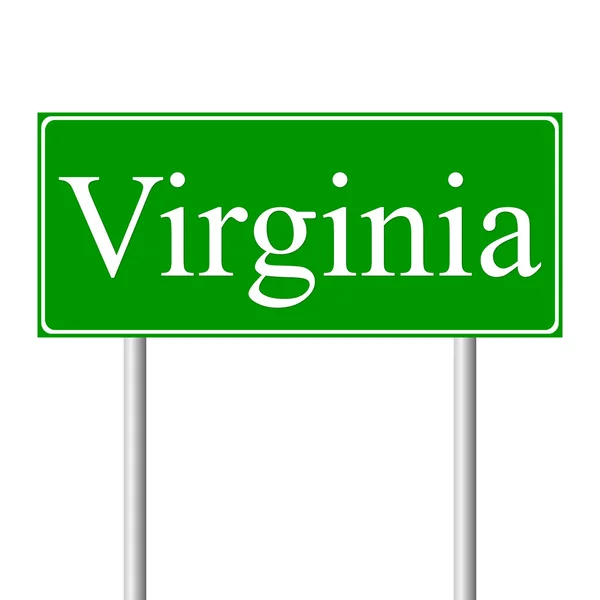 Virginia zelené dopravní značka — Stockový vektor