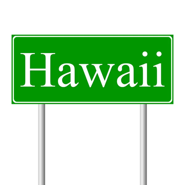 Hawaii yeşil yol levhası — Stok Vektör