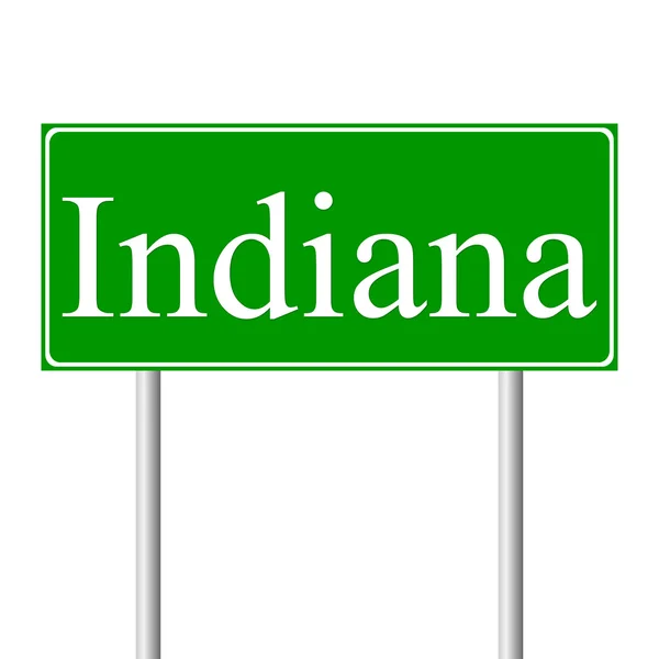 Indiana green road sign — Stock Vector