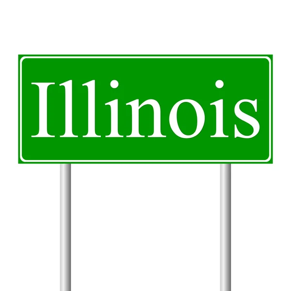 Illinois sinal de estrada verde —  Vetores de Stock