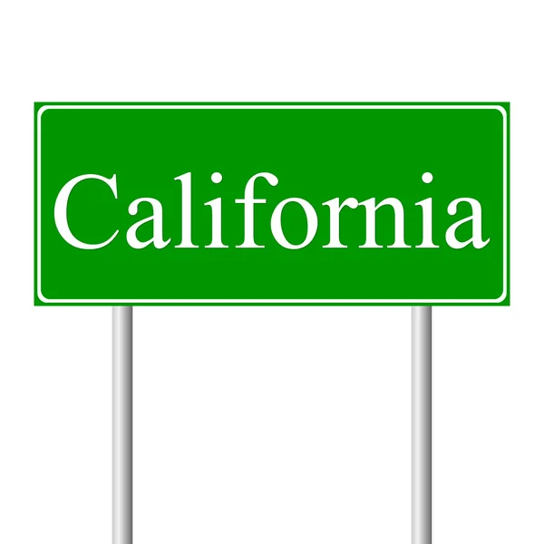 カリフォルニア緑の道路標識 — ストックベクタ