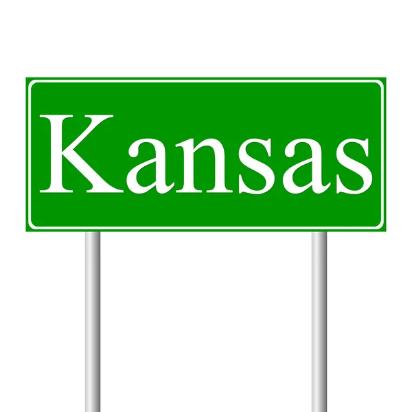 Kansas zielony znak — Wektor stockowy