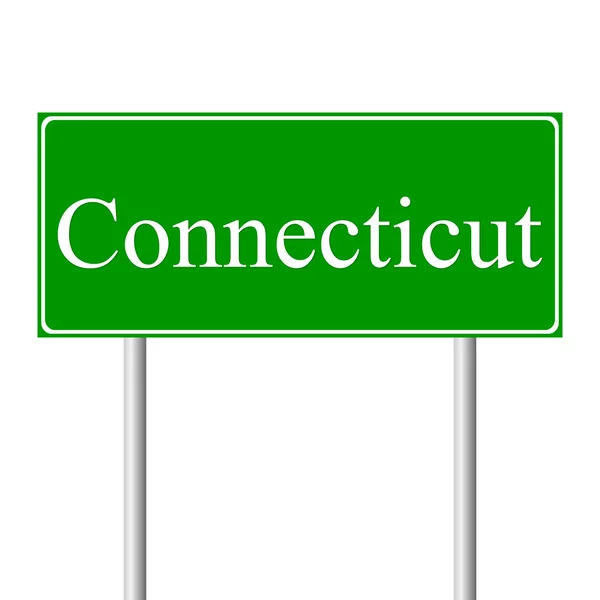 Connecticut green road sign — Stock Vector