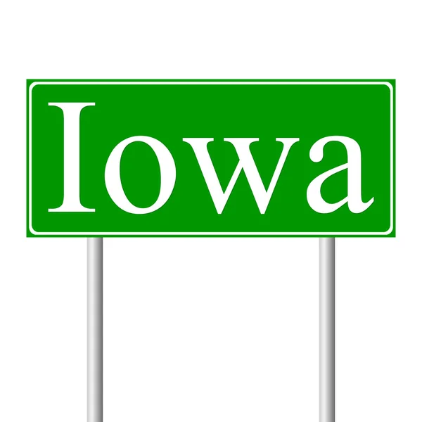 Iowa sinal de estrada verde — Vetor de Stock