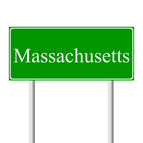 Massachusetts sinal de estrada verde — Vetor de Stock