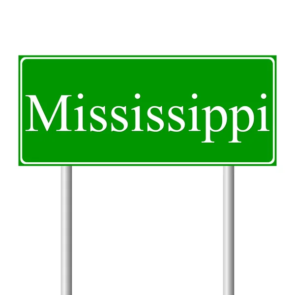 Mississippi green road sign — Stock Vector