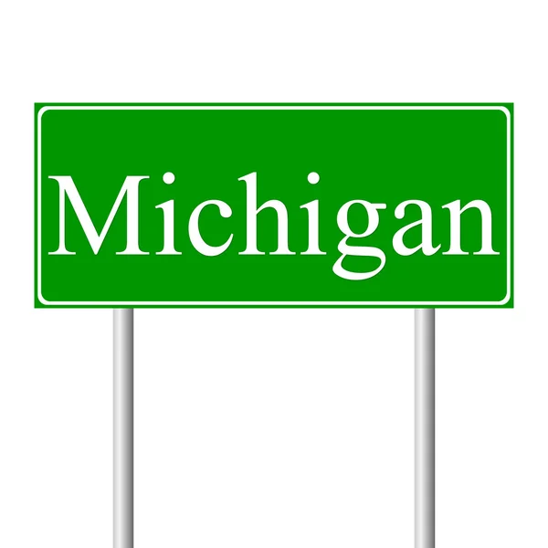 Michigangreen road sign — Stock Vector