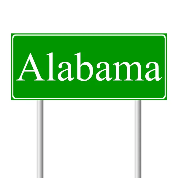 Alabama cartello stradale verde — Vettoriale Stock