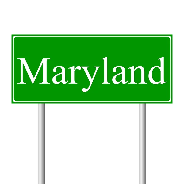 Maryland green road sign — Stock Vector