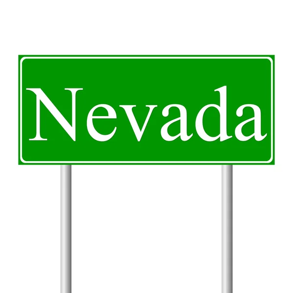 Nevada yeşil yol levhası — Stok Vektör