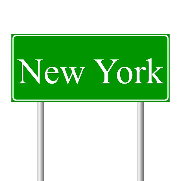 New York green road sign — Stock Vector