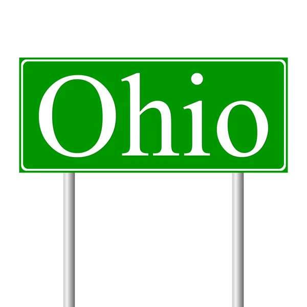 Зеленый дорожный знак Огайо — стоковый вектор