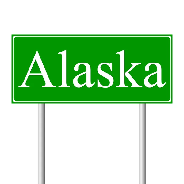 Señal de carretera verde Alaska — Vector de stock