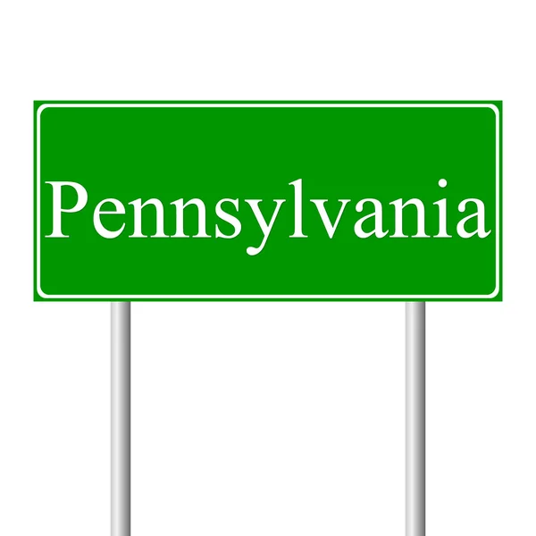 Pennsylvania cartello stradale verde — Vettoriale Stock