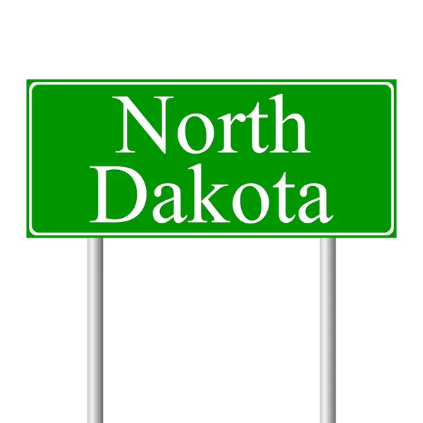 Észak-Dakota zöld út jel — Stock Vector
