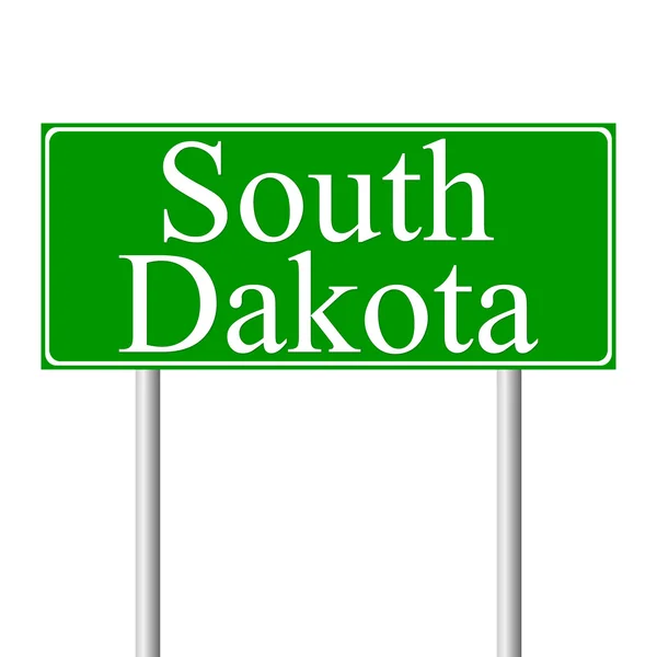 South Dakota green road sign — Stock Vector