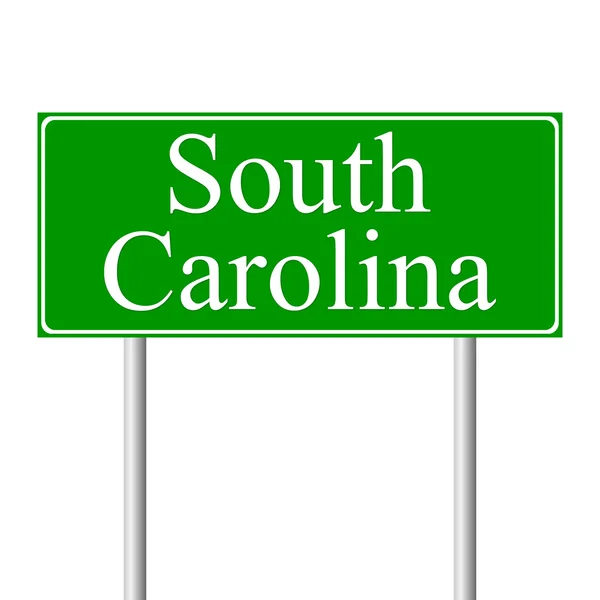 Carolina do Sul sinal de estrada verde — Vetor de Stock