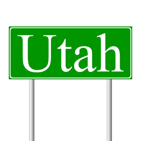 ユタ州の緑の道路標識 — ストックベクタ