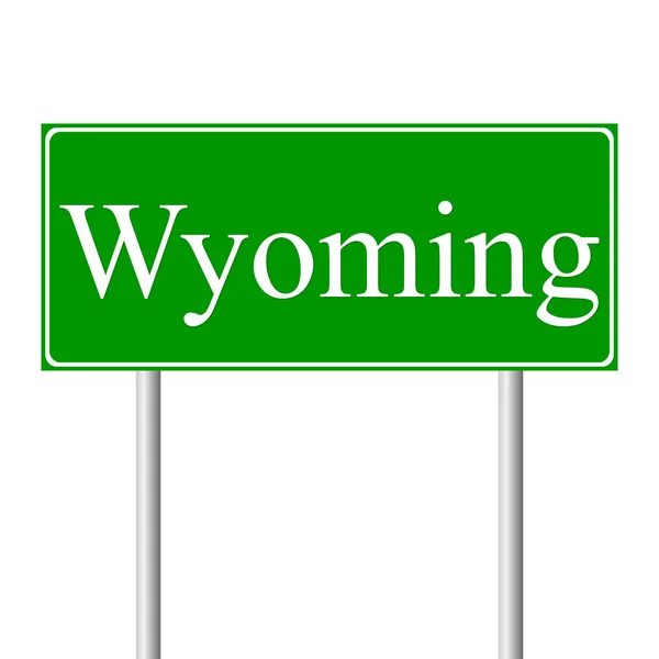 Wyoming yeşil yol levhası — Stok Vektör