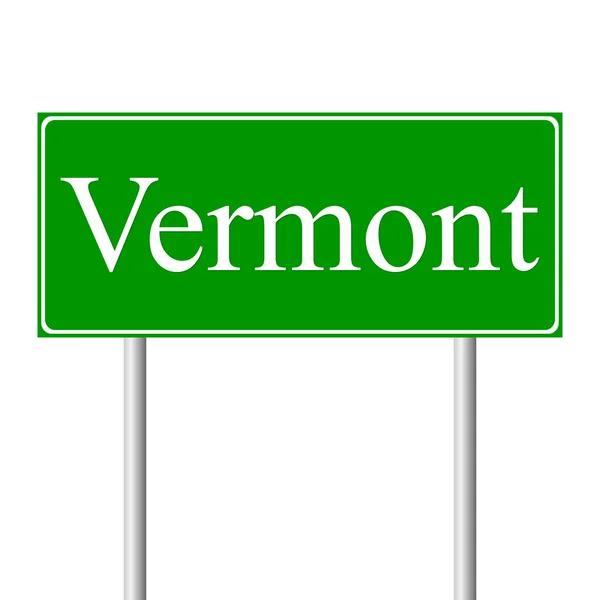 Vermont green road sign — Stock Vector