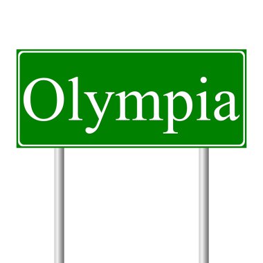 Olympia yeşil yol levhası