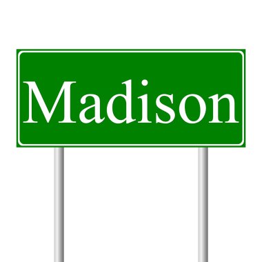 Madison yeşil yol levhası