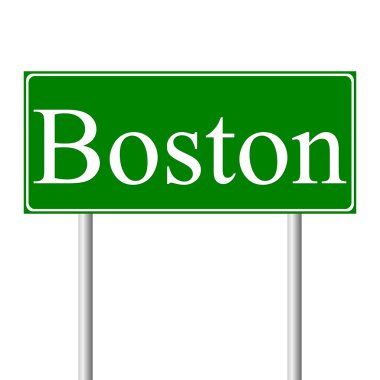 Boston yeşil yol levhası