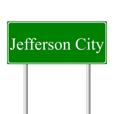 Jefferson city yeşil yol levhası