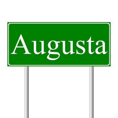 Augusta yeşil yol levhası