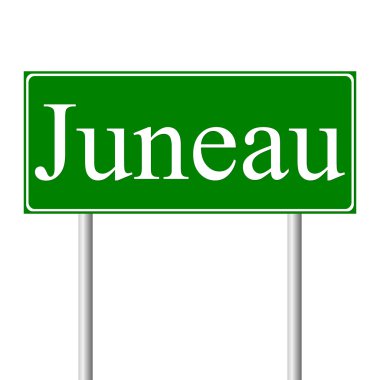 Juneau yeşil yol levhası