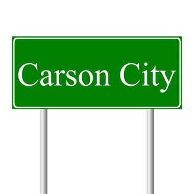 Carson city yeşil yol levhası