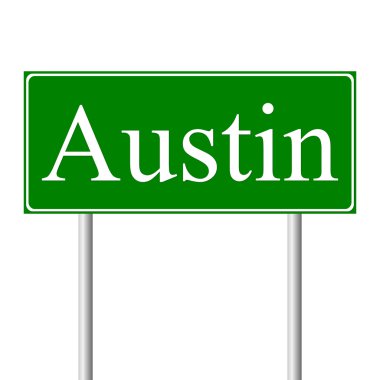 Austin yeşil yol levhası