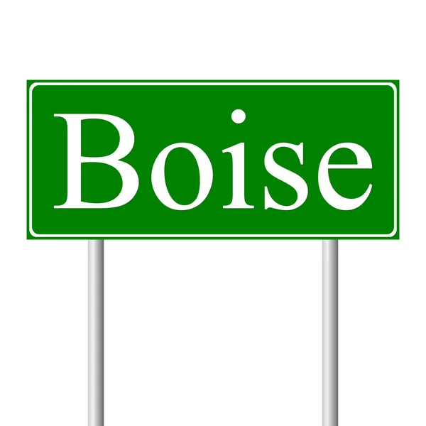 Boise green road sign — Stock Vector