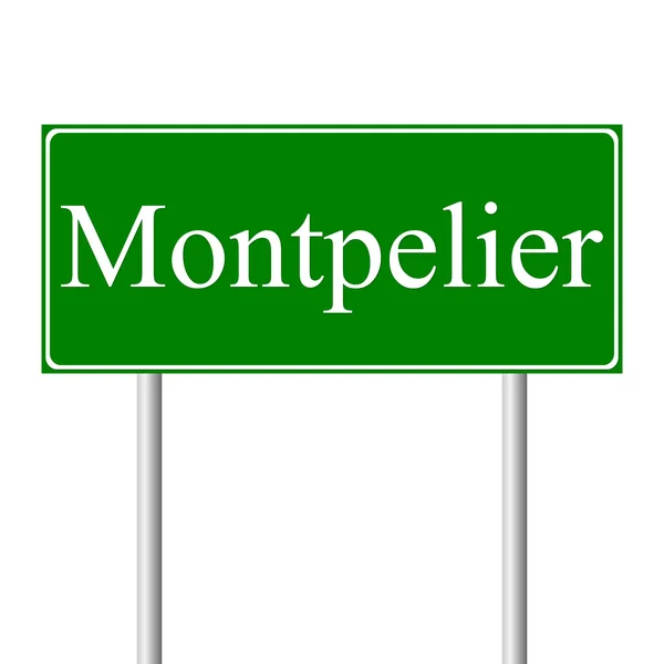 Montpelier green road sign — Stock Vector