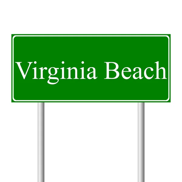 バージニアビーチ緑の道路標識 — ストックベクタ