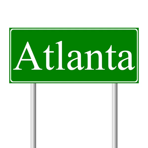 Atlanta green road sign — Stock Vector
