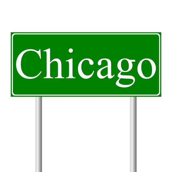 Chicago green road sign — Stock Vector