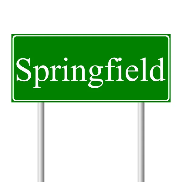 Springfield yeşil yol levhası — Stok Vektör