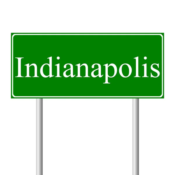 Indianapolis green road sign — Stock Vector