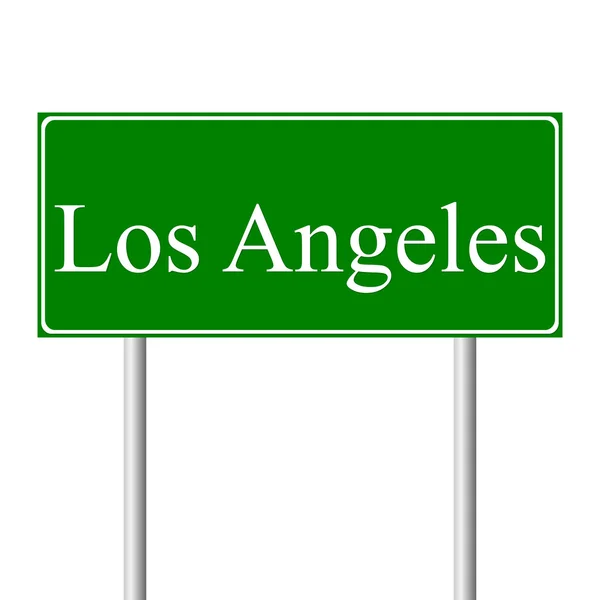 洛杉矶绿色道路标志 — 图库矢量图片