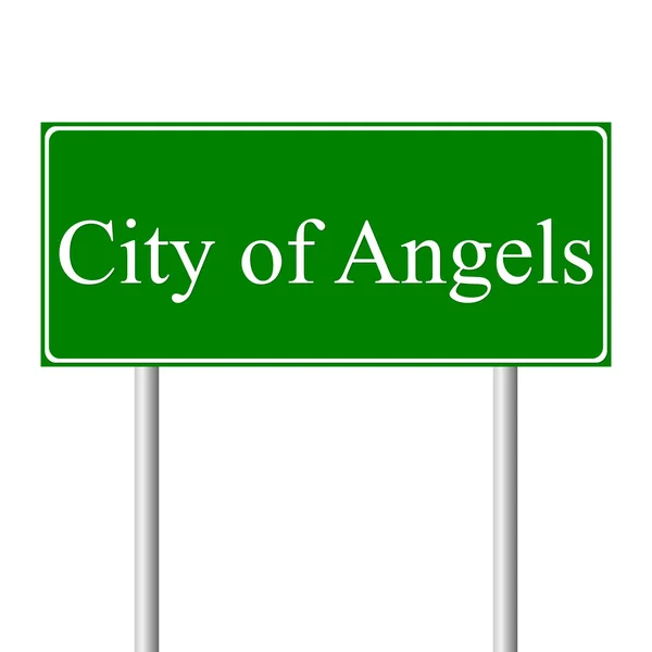 洛杉矶绿色道路标志 — 图库矢量图片