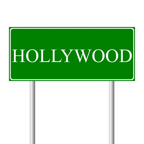 stock vector Hollywood green road sign