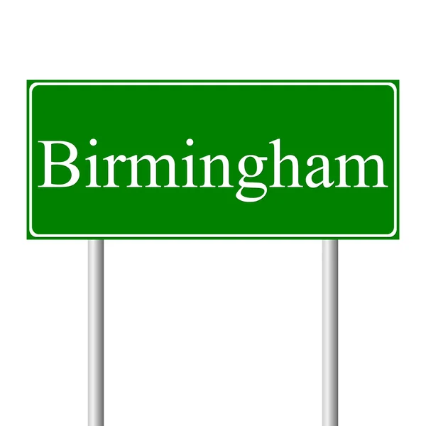 Birmingham yeşil yol levhası — Stok Vektör