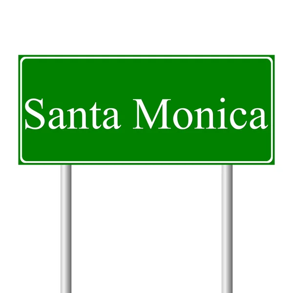 Santa Monica green road sign — Stock Vector