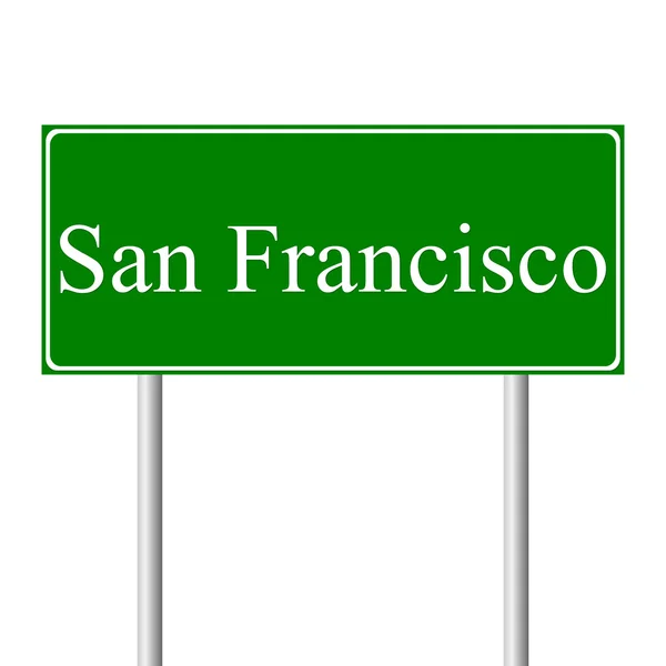 stock vector San Francisco green road sign