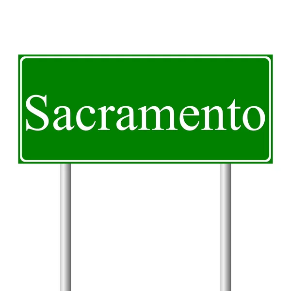 Sacramento yeşil yol levhası — Stok Vektör