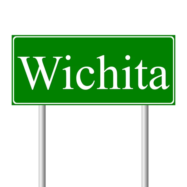 Wichita grünes Verkehrsschild — Stockvektor